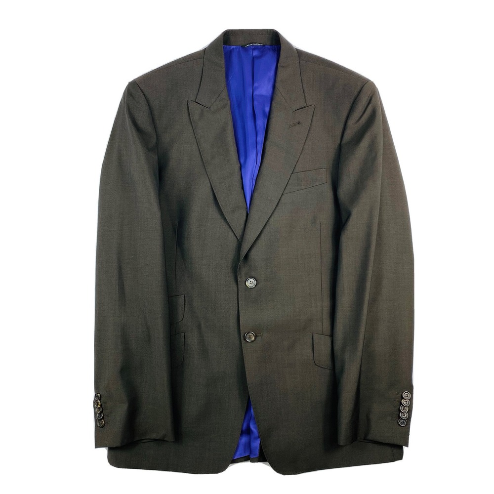 Paul Smith London Brown Wool Mohair "Byard" Peak Lapel Blazer Size 40R